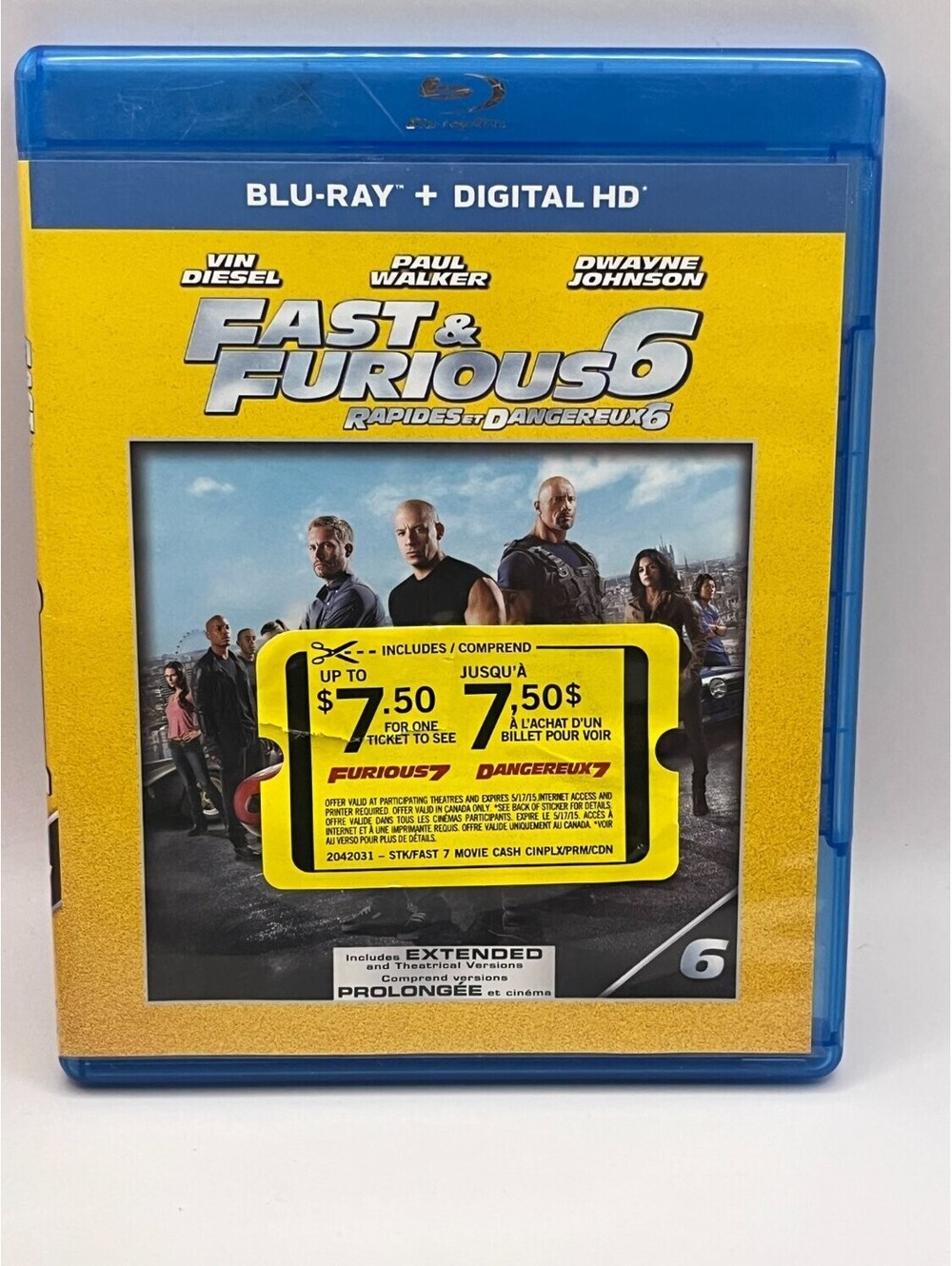 Fast & Furious 6 Blu-ray Extended Edition Vin Diesel Action & Justin Lin